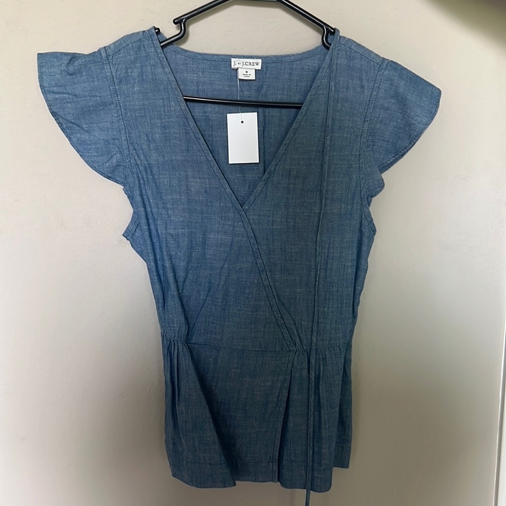 J Crew. Brand new with tags. Chambray shirt.